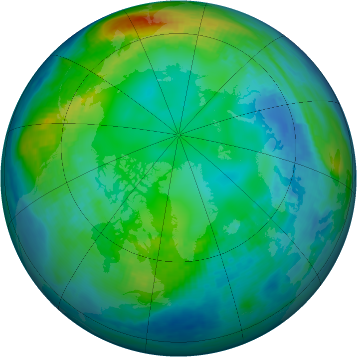 Arctic ozone map for 12 November 1988